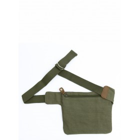 belt bag, flat banana, for travel in hemp and organic cotton