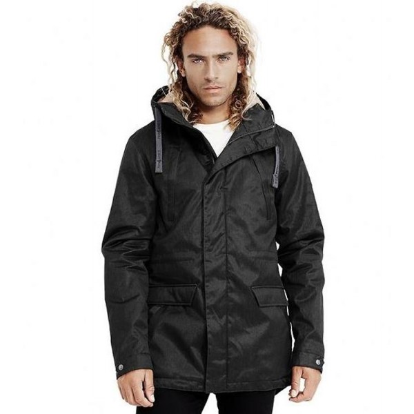 VEGAN PARKA LONG BLACK LIGHT MAN