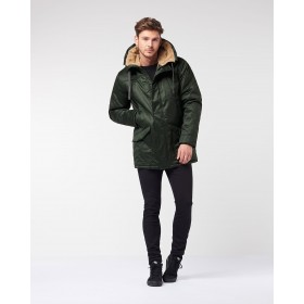 MAN PARKA LONG TIMELESS HOODLAMB GREEN