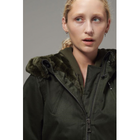 PARKA VEGAN HOODLAMB GREEN