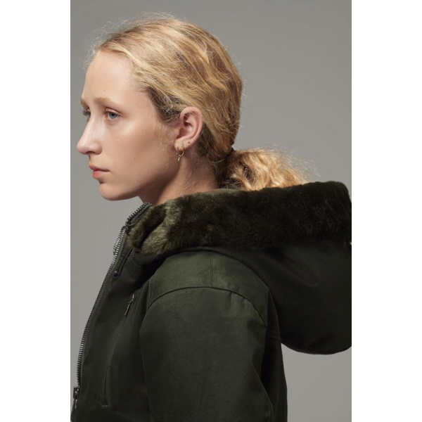 VEGAN PARKA HOODLAMB GREEN